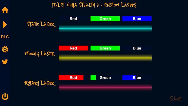 Ninja Stealth 3 - Custom Lasers
