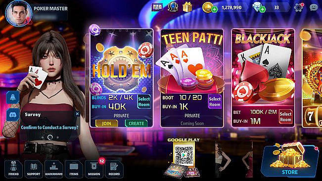 Poker Master - Texas Hold'em, Roulette, Blackjack, Baccarat, Omaha, Slots, Teen Patti