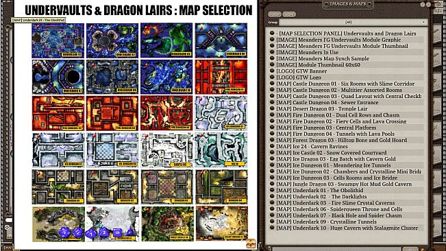 Fantasy Grounds - Meanders Map Pack: Undervaults & Dragon Lairs (Map Pack)