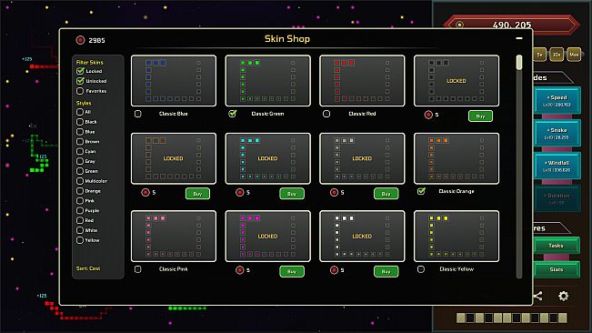 Auto Snakes in Outer Space