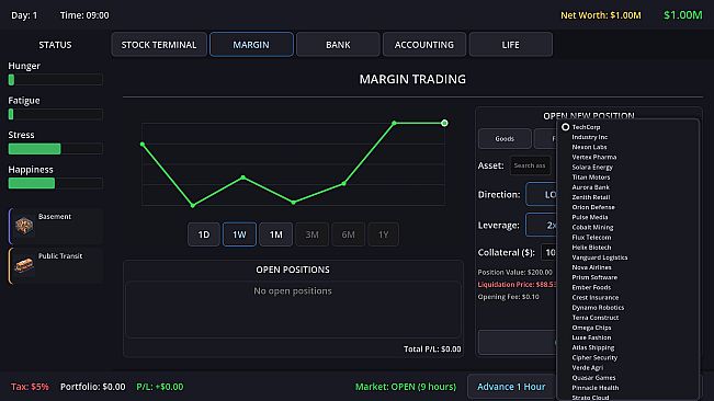 Neo Capitalist - Stock Market Survival Simulator