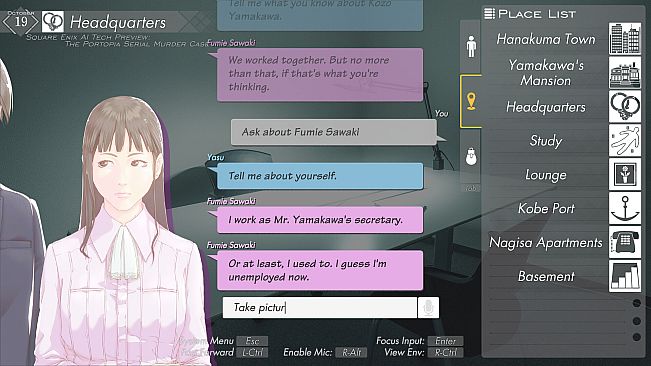 SQUARE ENIX AI Tech Preview: THE PORTOPIA SERIAL MURDER CASE