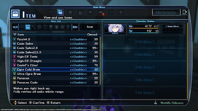 Death end re;Quest Healing Item Set