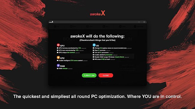 awokeX - PC performance booster