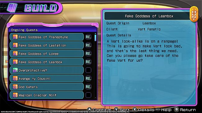 Hyperdimension Neptunia Re;Birth2 Shares Quests