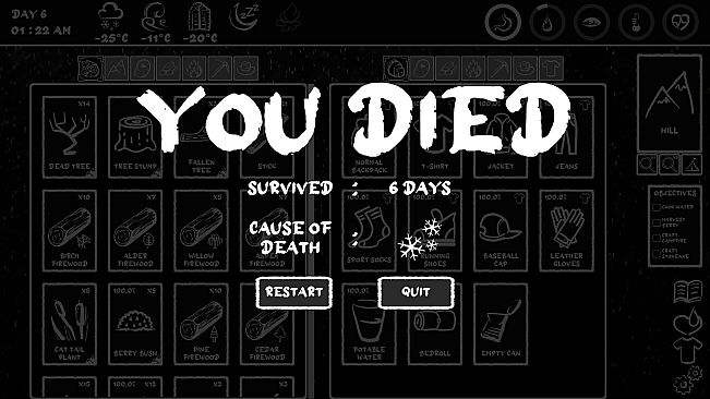 Don't Freeze: A Winter Card Survival