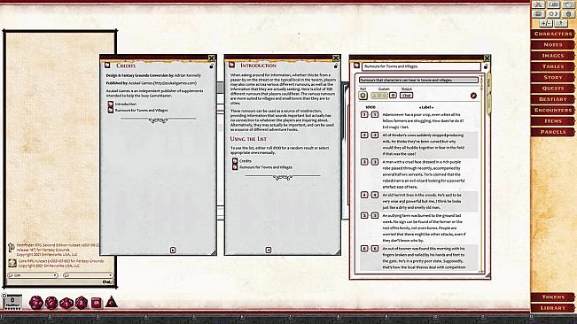 Fantasy Grounds - Rumours, Notes and Books Collection (Pathfinder 2E)