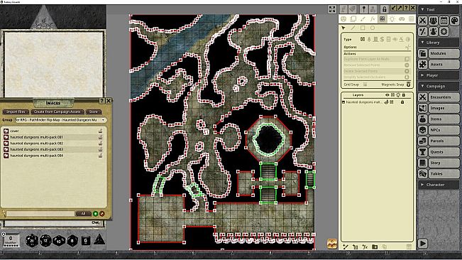 Fantasy Grounds - Pathfinder RPG - Pathfinder Flip-Mat: Haunted Dungeon Multi-Pack