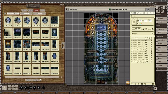 Fantasy Grounds - Black Scrolls Cathedral (Map Tiles Pack)