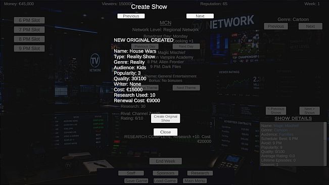 TV Network Simulator