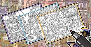 FIND KITTENS 7: Cookie Town - Coloring Book