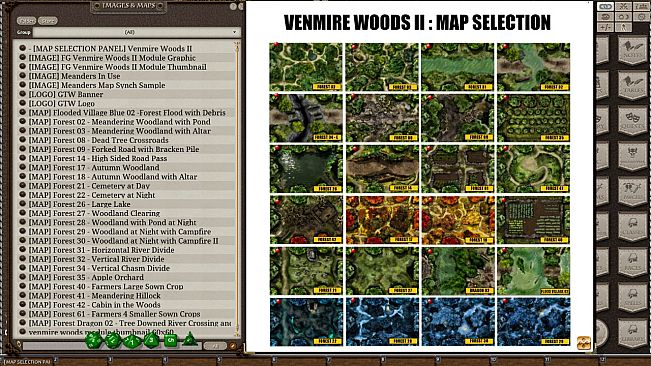 Fantasy Grounds - Meanders Map Pack: Venmire Woods II (Map Pack)