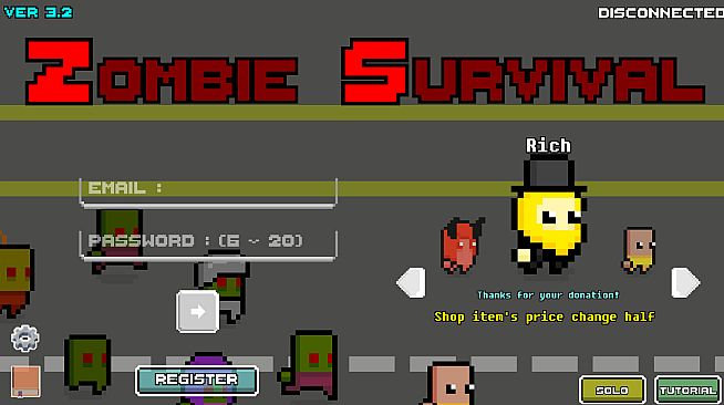 Zombie Survival online - Add Charactor - Rich (Donate for Developer)