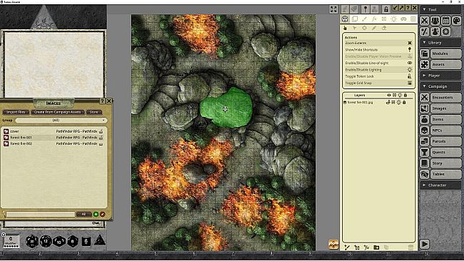 Fantasy Grounds - Pathfinder RPG - Pathfinder Flip-Mat - Forest Fire