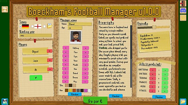 Boeckham's Football Manager