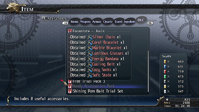 The Legend of Heroes: Trails of Cold Steel - Handy Accessories Pack