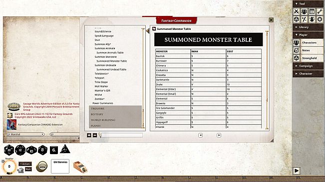 Fantasy Grounds - Fantasy Companion (SWADE)