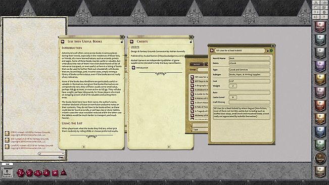 Fantasy Grounds - Rumours, Notes and Books Collection