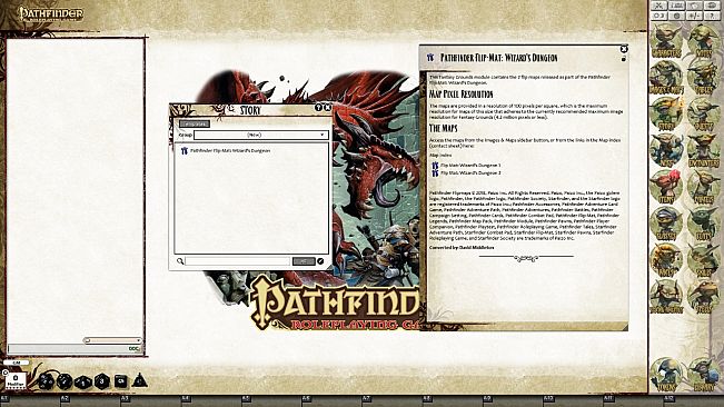 Fantasy Grounds - Pathfinder Flip-Mat: Wizard's Dungeon (Map Pack)