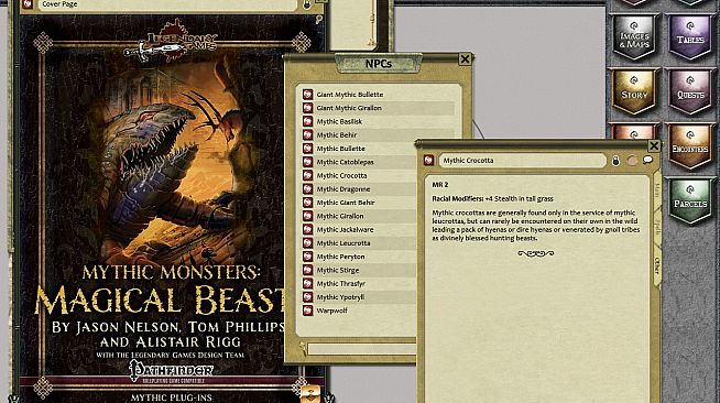 Fantasy Grounds - Mythic Monsters #15: Magical Beasts (PFRPG)