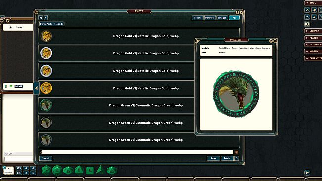 Fantasy Grounds - Portal Packs - Token Essentials: Magnificent Dragons