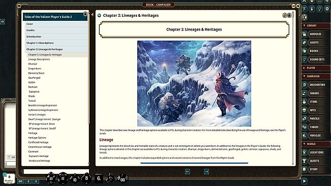 Fantasy Grounds - Tales of the Valiant: Player's Guide 2