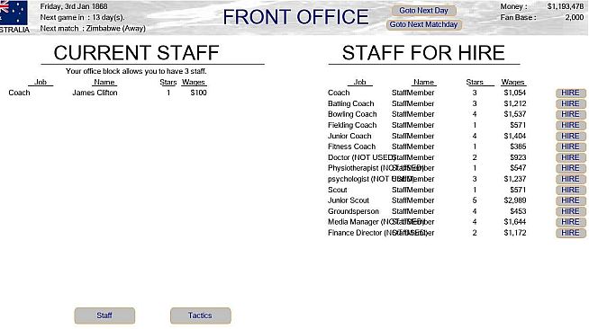 Test Cricket Manager