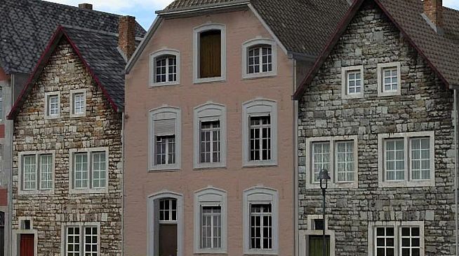 Modellset 1 - Bahnhof, Häuser, Scheunen