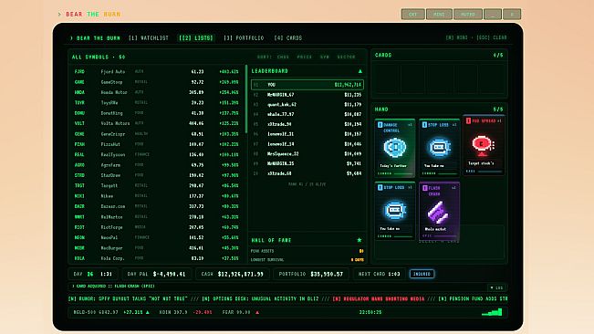 BEAR THE BURN: A Stock Market Deckbuilder