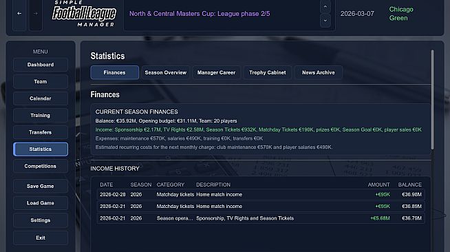 Simple Football League Manager