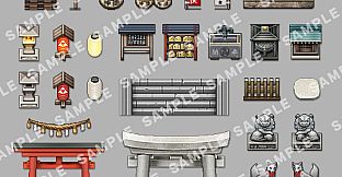 RPG Maker MZ - SERIALGAMES Living Good City Tileset - Shrine and Temples SET