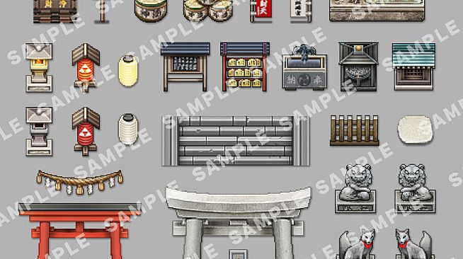 RPG Maker MZ - SERIALGAMES Living Good City Tileset - Shrine and Temples SET