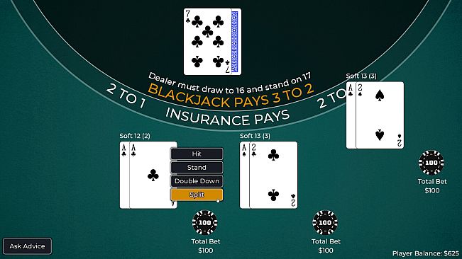 Player vs. Dealer Blackjack