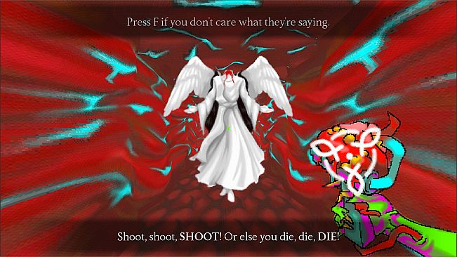 With a HEART and a GUN you [...] ASCENDed [...] to the status of the Beholder. Applaud, Praise [...] SHOOT or DIE.