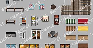 RPG Maker MZ - SERIALGAMES LivingGoodCity Tileset - Local Shops Set