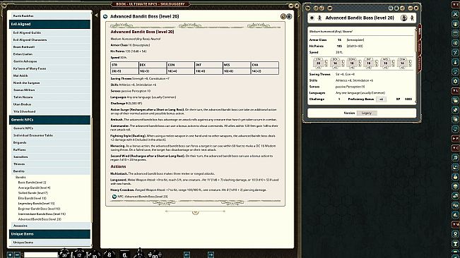 Fantasy Grounds - Ultimate NPCs: Skulduggery (5E)