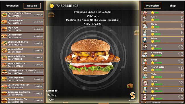 Idle Hamburgers Save the World