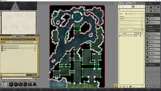 Fantasy Grounds - Pathfinder RPG - Pathfinder Flip-Mat: Bigger Flooded Dungeon