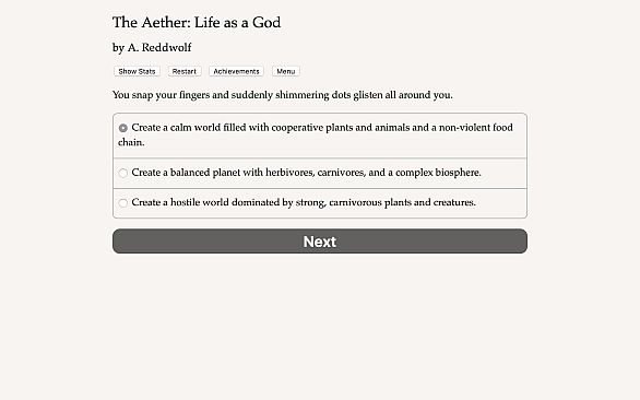 The Aether: Life as a God