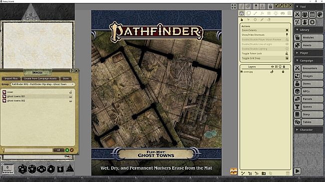 Fantasy Grounds - Pathfinder RPG - Pathfinder Flip-Mat: Ghost Towns