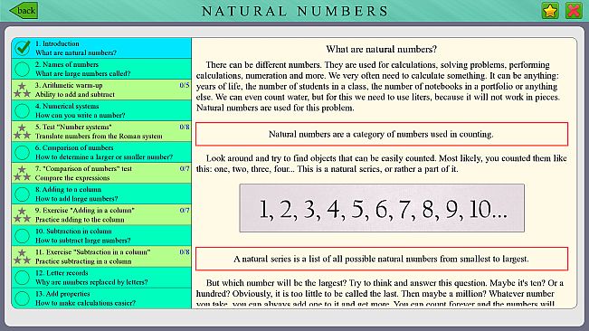 Powerful Courses - Natural numbers