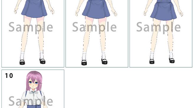 RPG Maker 3D Character Converter - Gee-kun-soft character 05 school uniform 2