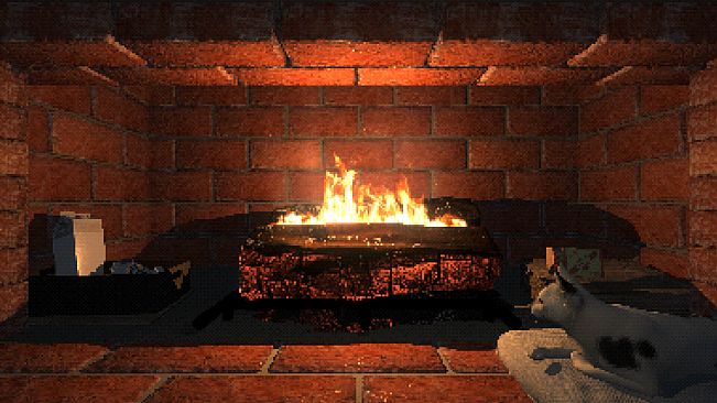 Virtual Interactive Fireplace - Cats