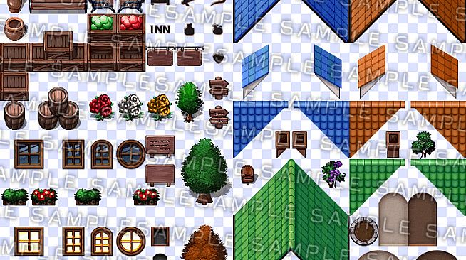 RPG Maker MZ - Krachware Fantasy Town Exterior Tileset