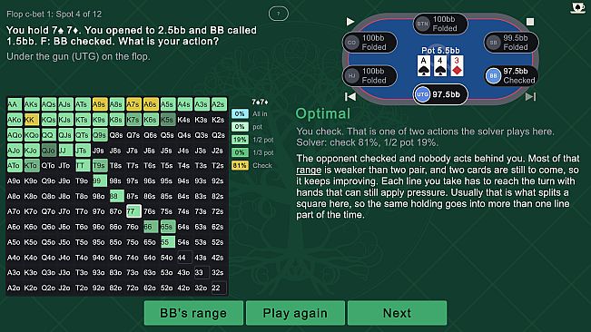 Tea Break Poker Trainer