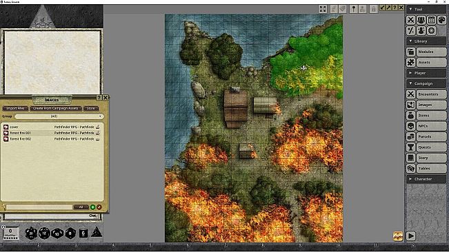 Fantasy Grounds - Pathfinder RPG - Pathfinder Flip-Mat - Forest Fire