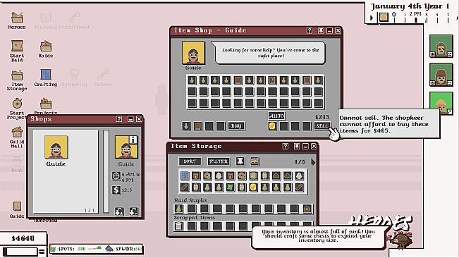 Heroes For Hire - Guild Micromanagement Simulator