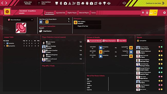 Rugby League Team Manager 3 DLC "Representative & International Teams & Competitions"