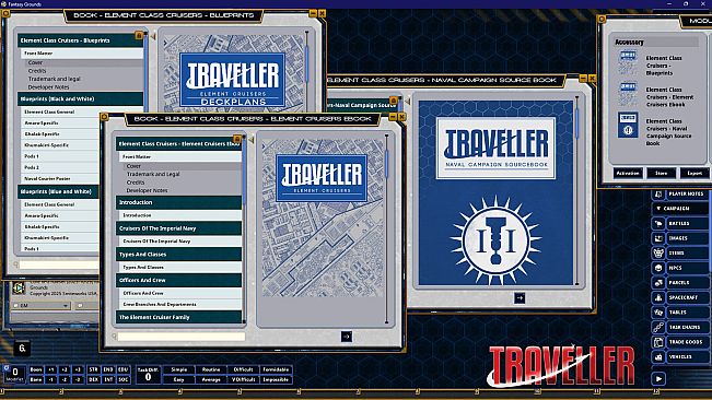 Fantasy Grounds - Traveller - Element Class Cruisers: Shipbuilder's Blueprints