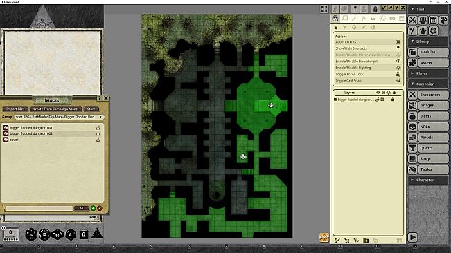 Fantasy Grounds - Pathfinder RPG - Pathfinder Flip-Mat: Bigger Flooded Dungeon